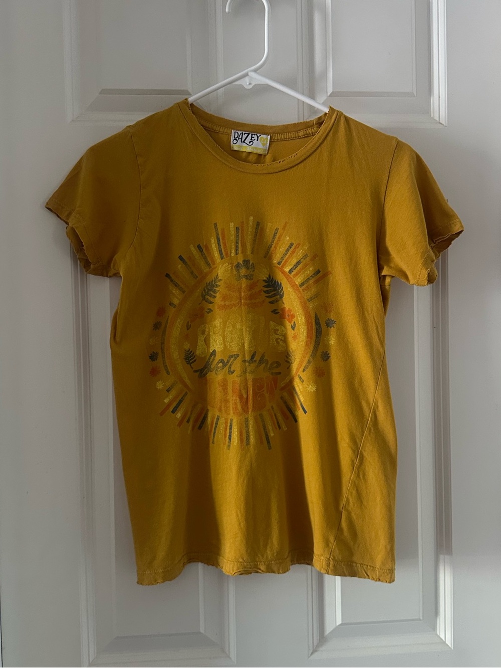 Dazey LA Mustard Yellow Graphic Tee with Sunburst